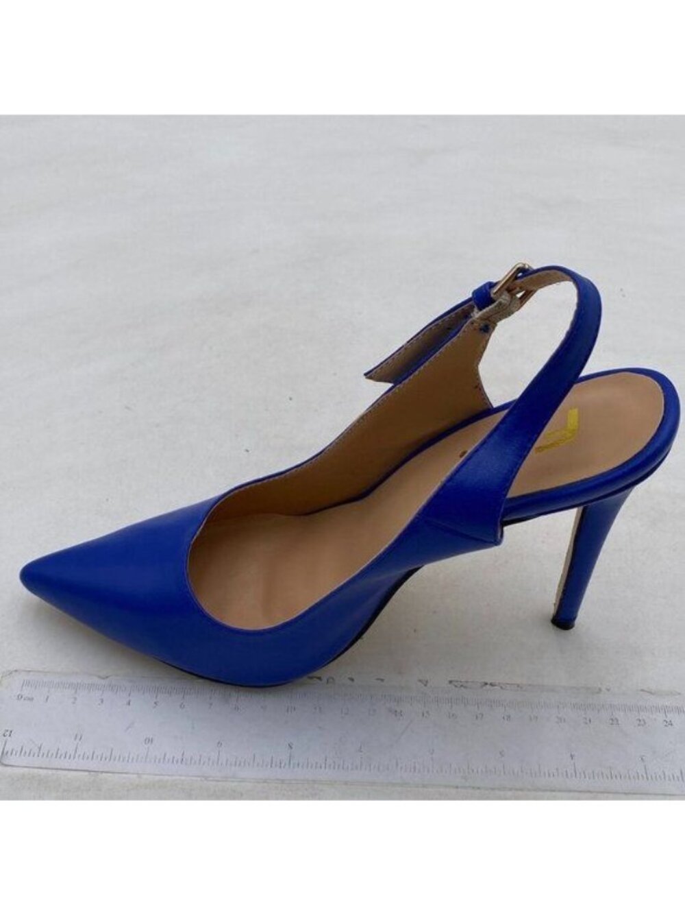 FSJ Blue High Heels Pointed Toe Slingback Pumps Stiletto Sandals Dressy Shoes